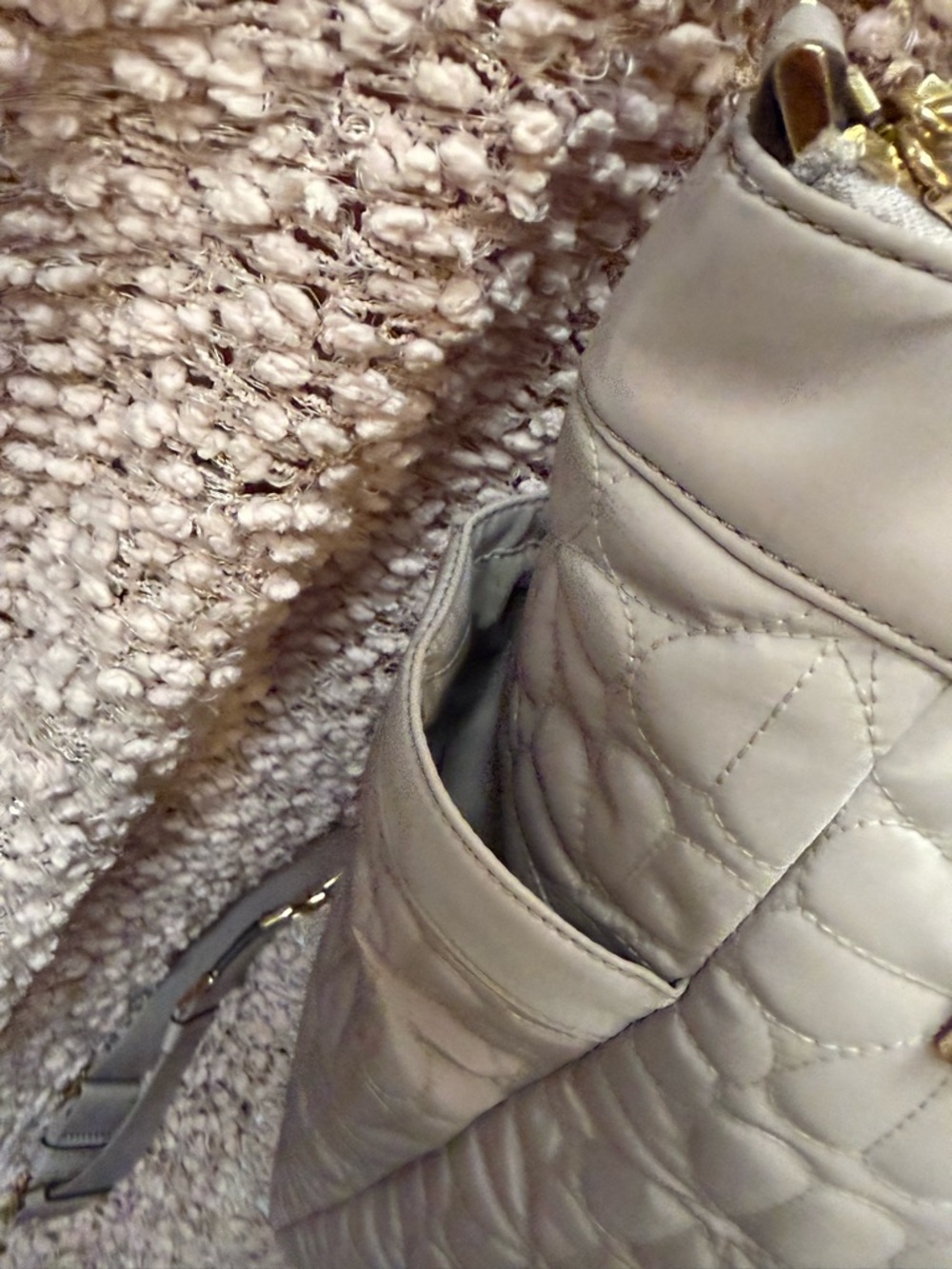 Kate Spade Greige Quilted Backpack - Picture 5 of 15